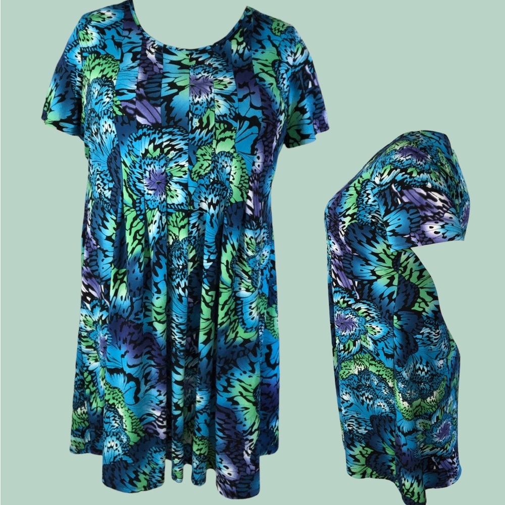 George 22-24 Blue and Green Midi Dress